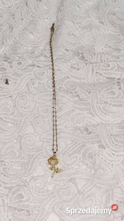 Złoty naszyjnik róża celebrytka ze stali łódzkie Zgierz