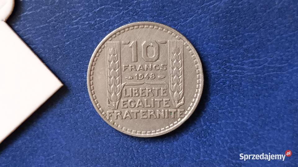 Stare monety 10 frank 1948 Francja Lesko
