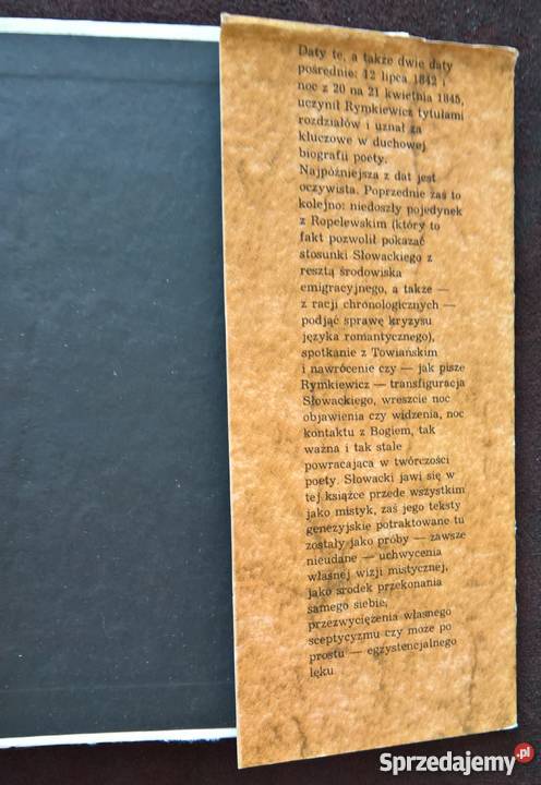 Juliusz Słowacki pyta o godzinę JMRymkiewicz Rok wydania 1982 Proza i poezja dolnośląskie Wrocław