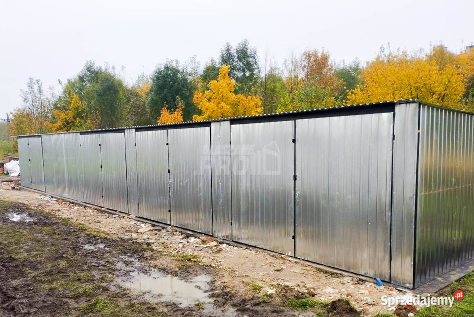 GARAŻ BLASZANY RZĄD 175m x 5m spad tył 4x Brama Rzeszów