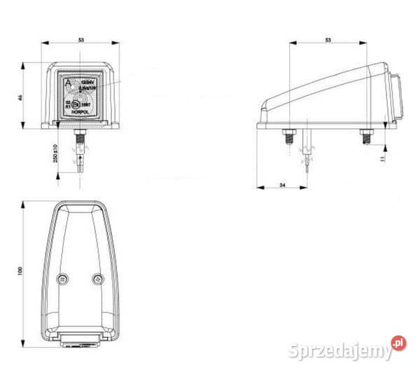 Lampa obrysowa LED kwadratowa 051W 1224V