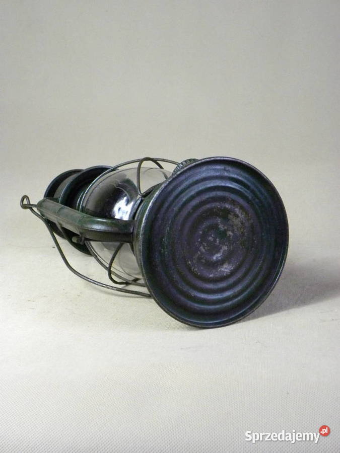 Polska duża lampa naftowa Jupiter 2 zieleń Legnica