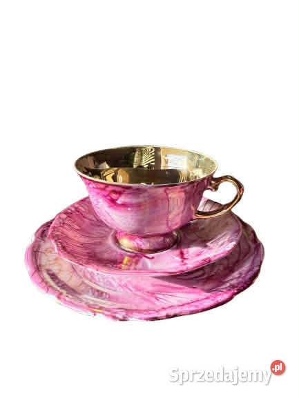 Marmurkowy zestaw śniadaniowy Karolina filiżanka Porcelana i szkło sprzedam