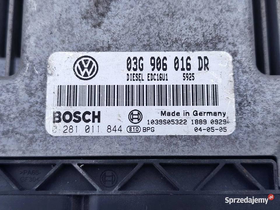 VW Touran STEROWNIK KOMPUTER SILNIKA 20TDI Komputery Komputery Przemęt