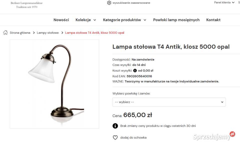 stara lampa mosiężna firmy Lamplique P4 do mazowieckie Warszawa