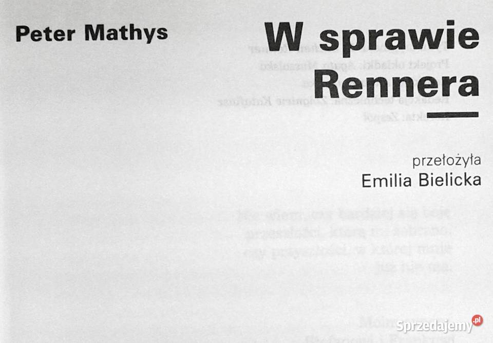 W sprawie Rennera Peter Mathys Chełm