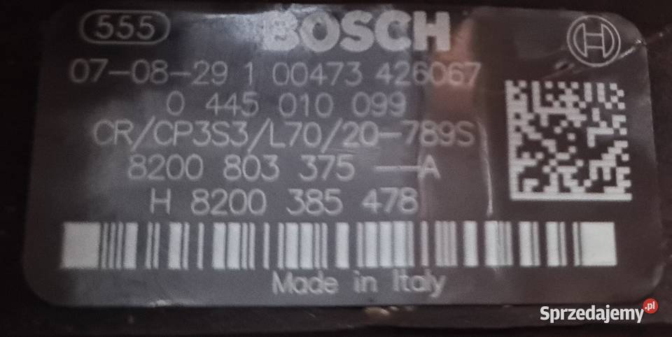 Pompa Wtryskowa RENAULT 20DCI 0445010099 Układ paliwowy Suchedniów sprzedam
