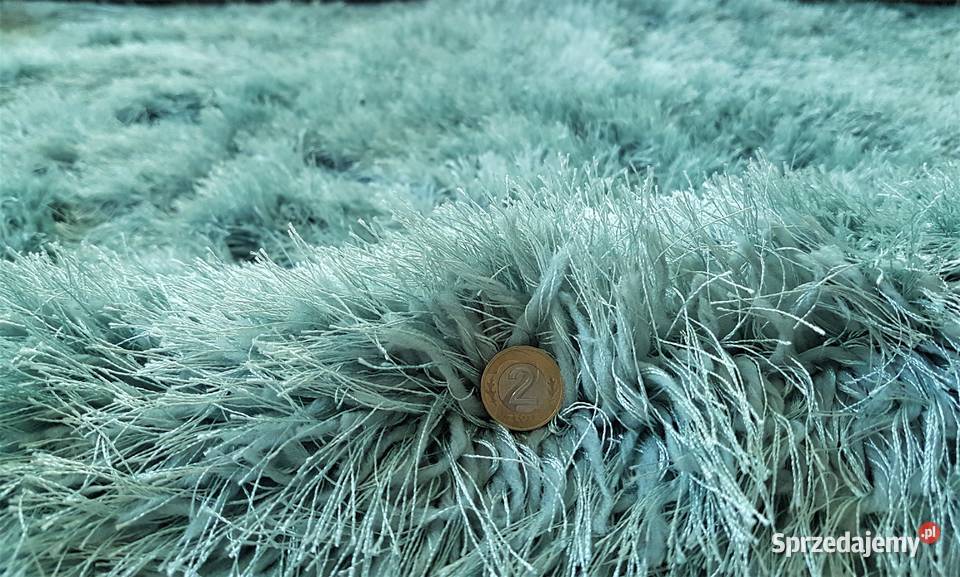 OUTLET Dywan GLAMOUR turkusowy KUDŁACZ 240 x 340 Przeciszów