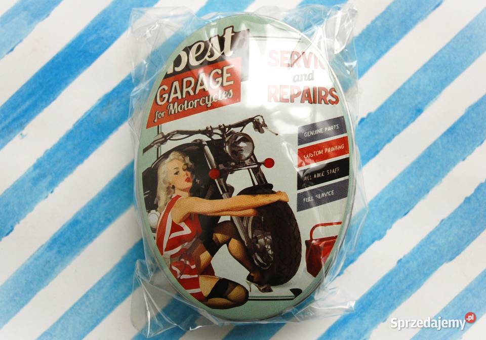 Mała owalna puszka pin up girl housewife retro Pozostałe Lublin