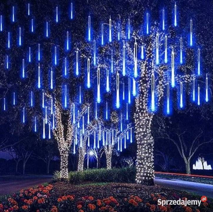 Sople METEORY LED NIEBIESKIE Padający Śnieg Girlandy świetlne