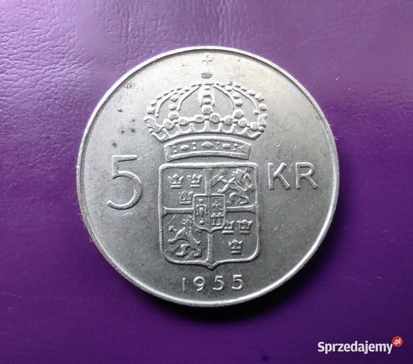 Moneta 5 KORON 1955 TS SZWECJA Srebro Piękna mazowieckie Pruszków