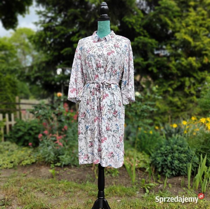 Sukienka HM 46 3XL wiskoza kwiaty floral łączka zachodniopomorskie