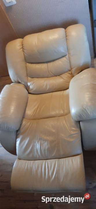 Mega wygodny biały fotel Fotele opolskie Olesno