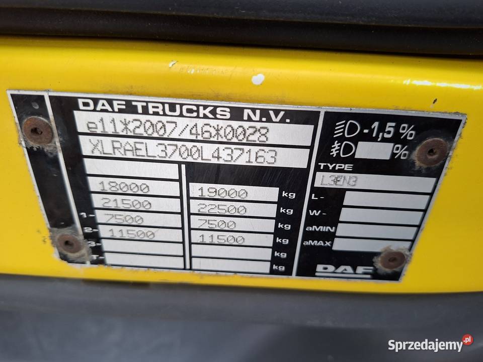 Daf lf280 dmc19t winda chlodnia euro6 20 pal 280KM Kielce