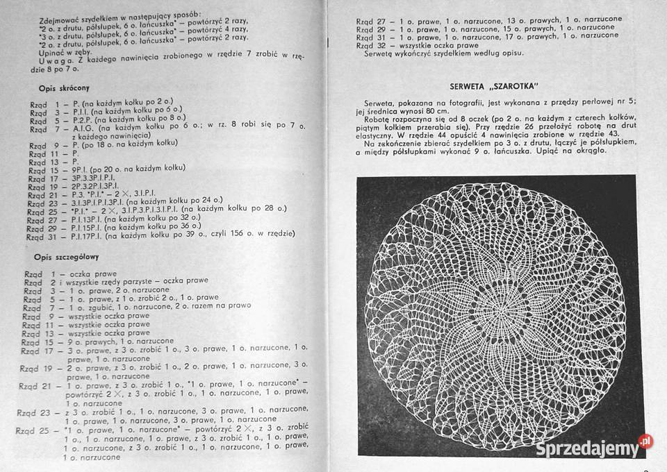 Wzory serwet na drutach Maria Strzykowska Chełm