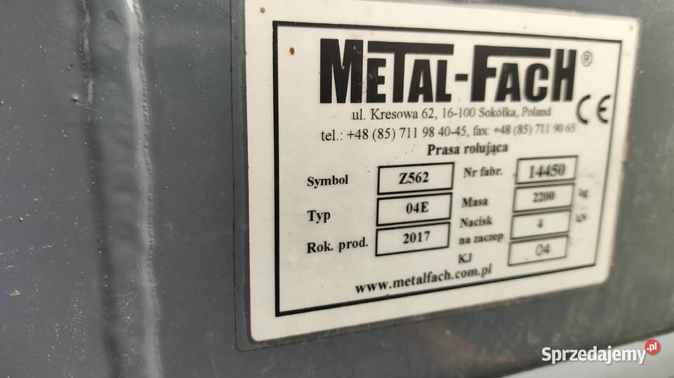 Prasa Metal Fach Z562 2017 Występ sprzedam