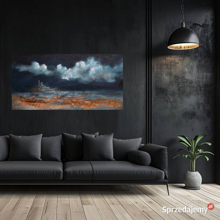 Burzowe niebo nowoczesny pejzaz morski obraz Dekoracje i ozdoby pomorskie Malbork