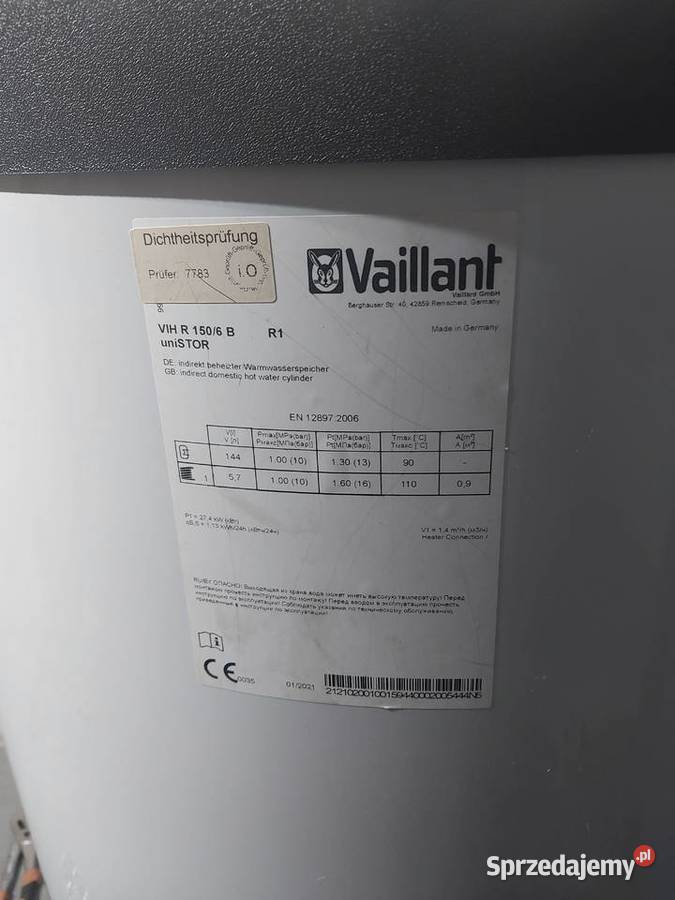 Sprzedam zbiornik cwu vaillant 150 l małopolskie Pogórska Wola sprzedam