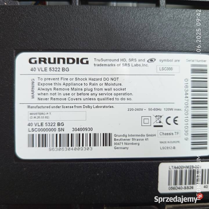 Telewizory 40 3222 sprzedam działające brak LCD Wisła sprzedam