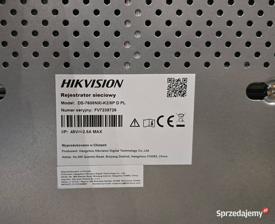 REJESTRATOR IP HIKVISION DS7608NXIK28PD 8 kamer Elektronika Jaworzno