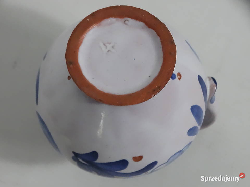Uroczy ręcznie malowany dzbanek ceramiczny Biłgoraj