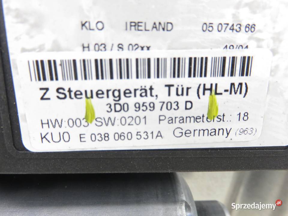 PODNOŚNIK SZYBY LEWY TYLNY PHAETON 038060139F