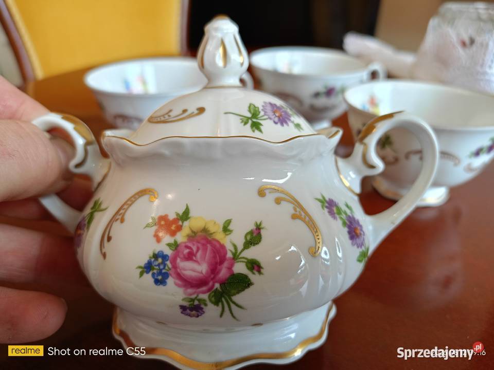 Porcelana Reichenbach cukierniczka plus 3 Drezdenko