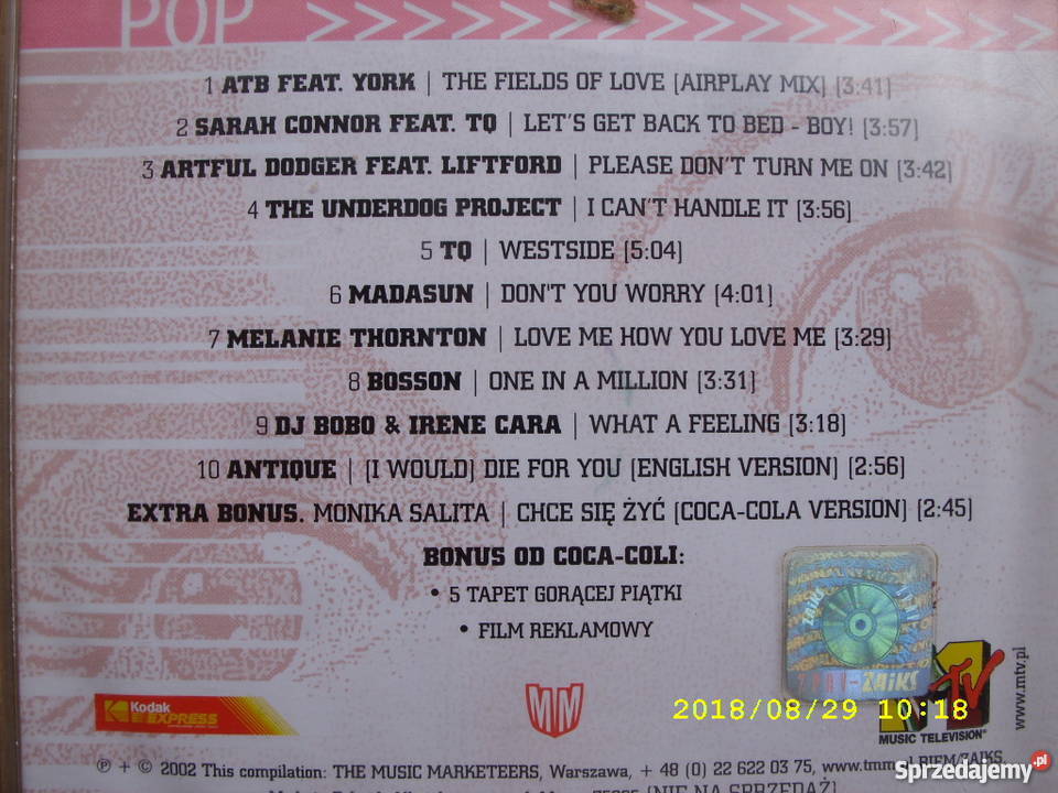 CD skladanka GORACA PIATKA 2002 POP Wołów