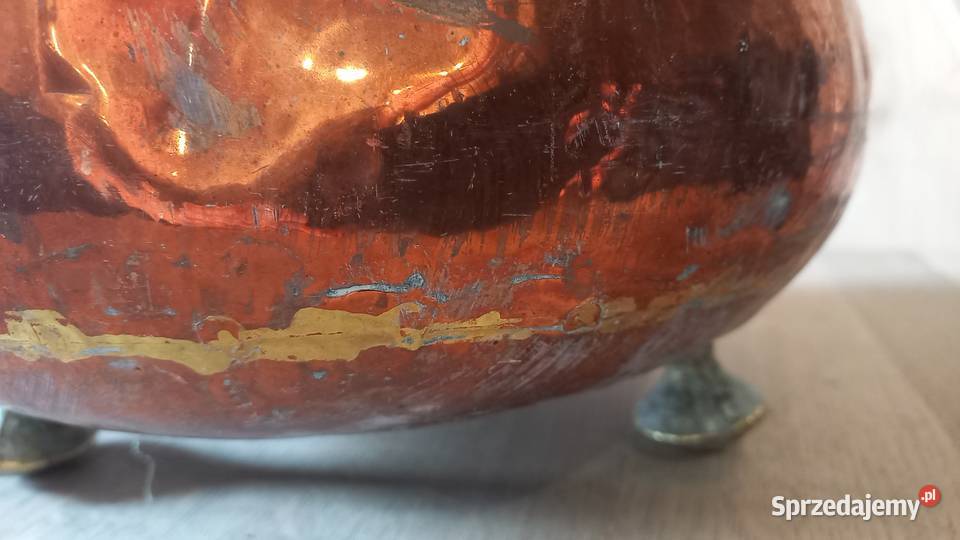 Miedziany pojemnik wiadro z przykrywką z Gawroniec sprzedam