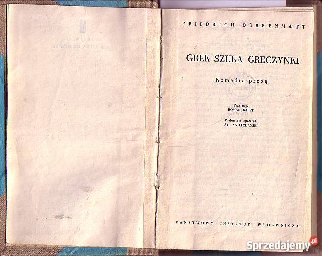 7060 GREK SZUKA GRECZYNKI KOMEDIA PROZĄ literatura piękna - proza zagraniczna
