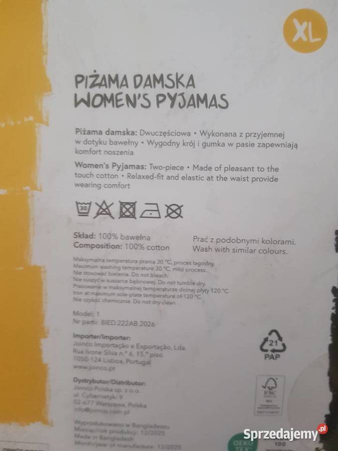 Piżama damska rozmiar XL Pszczółka Maja brązowy/beżowy Warszawa sprzedam