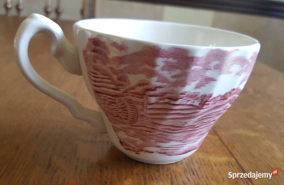 Porcelana angielska zestaw do herbaty 6ciu osób odcienie czerwieni Akcesoria do herbaty Warszawa