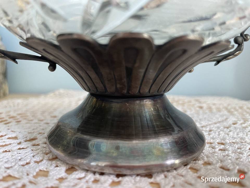 Krysztalantyczna cukiernica z okuciami z alpaki Jelenia Góra sprzedam