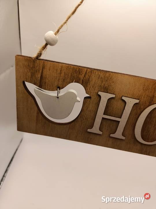 Zawieszka dekoracja HOME z ptakiem sklejka Dom i Ogród Zamość