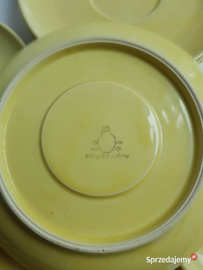 Porcelit Pruszków żółty talerzyk 8 Warszawa