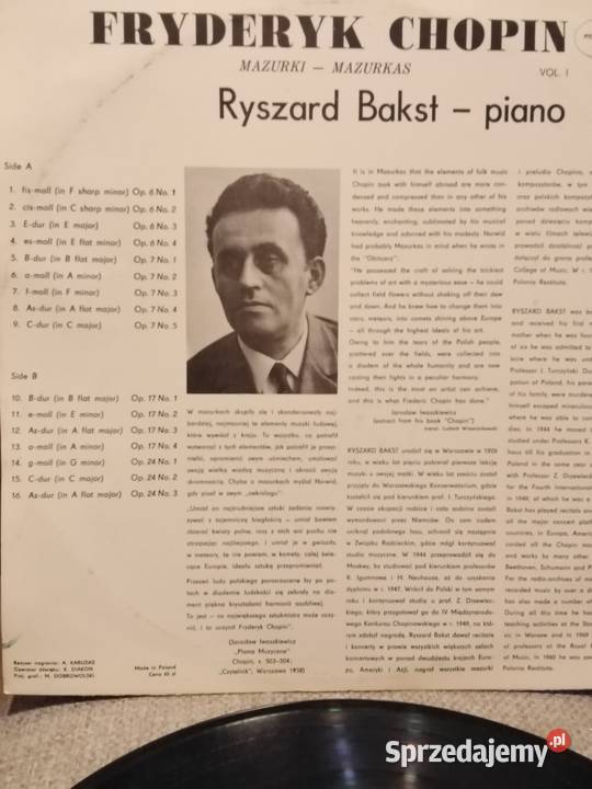 Fryderyk Chopin Mazurki Ryszard Bakst Vol I sprzedam