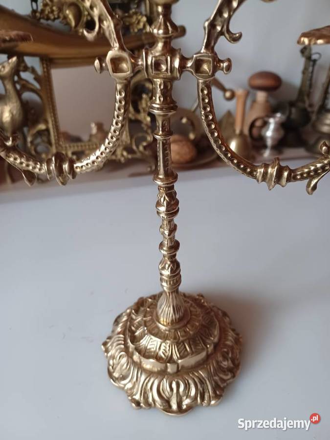 Piękny świecznik mosiężny Pozostałe wielkopolskie Poznań
