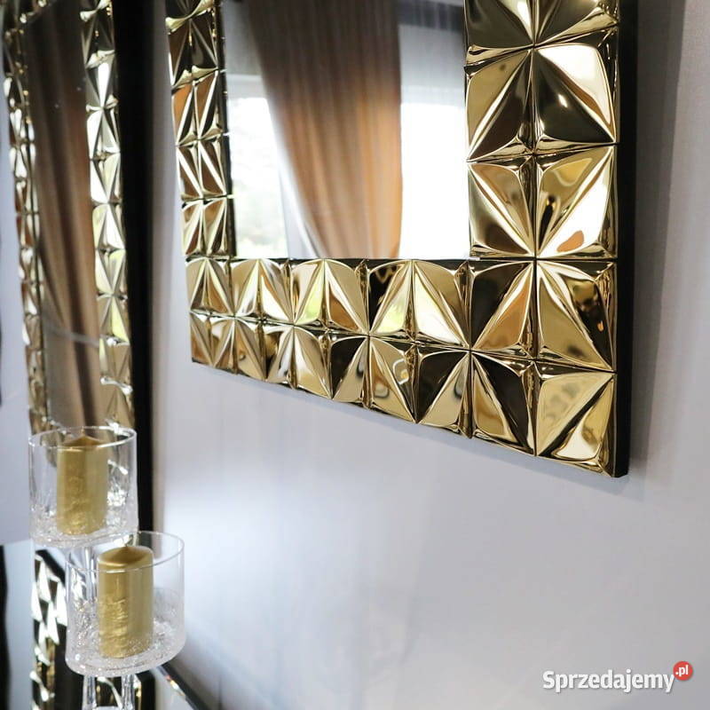 Lustro złote glamour kwadratowe 76x76 M0672 Lustra mazowieckie Warszawa sprzedam