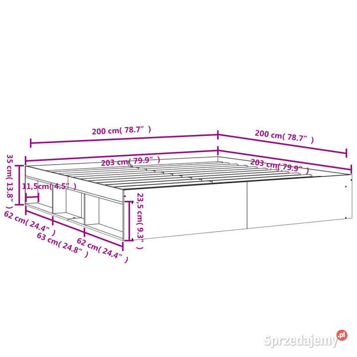 Rama łóżka biała 200x200 WM3203887