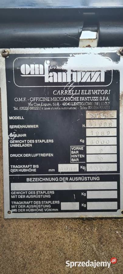 Fantuzzi SF40L Diesel widlak boczny Słupno sprzedam