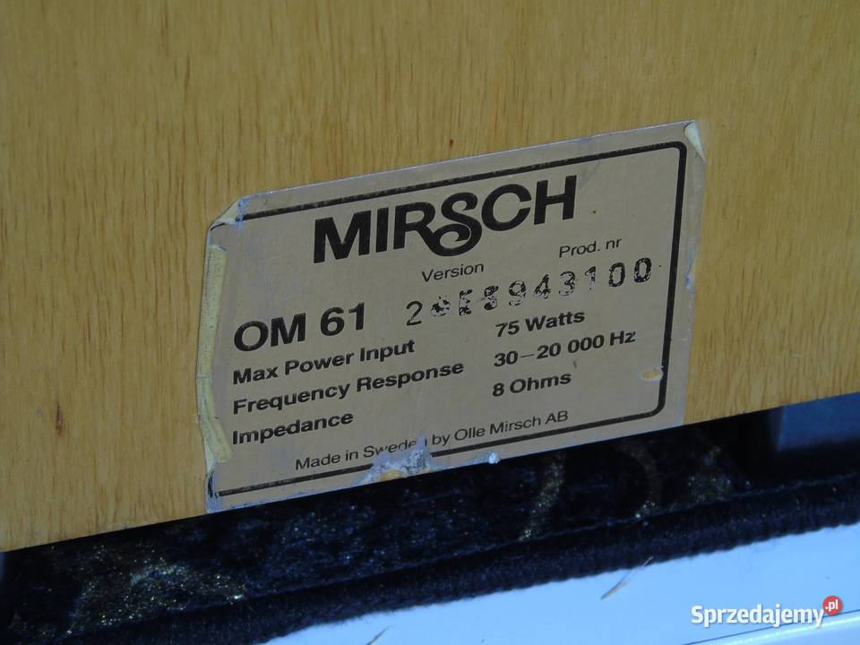 Kolumny Mirsch OM 61 świetne stereo Vintage Jasło sprzedam
