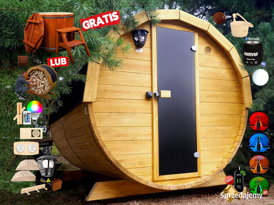 SAUNA Ogrodowa 200 BECZKA 500L Wiata Akcesoria Sauny Nowy Targ