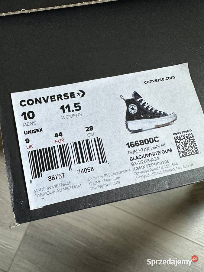 Converse Run Star Hike Hi 166800C Black White r Sportowe Wrocław
