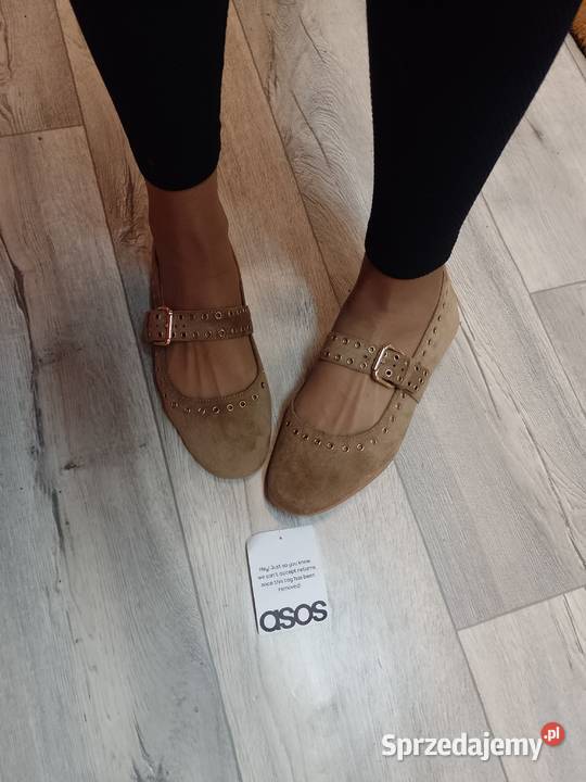 40 ASOS Design Beżowe bogato zdobione baleriny z Kraków sprzedam