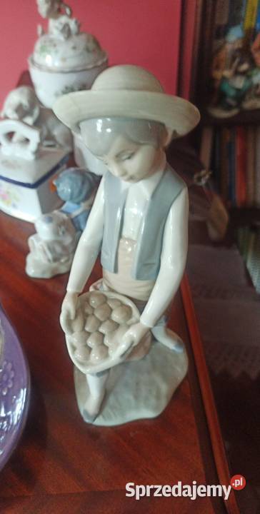 Figurka chłopca z koszem Zapfir Lladro Spain Gdańsk sprzedam