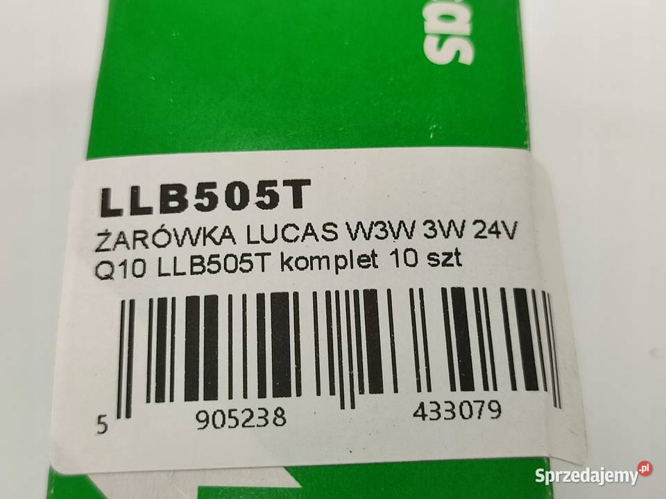 ŻARÓWKA KOMPLET 10 LUCAS W3W 3W 24V Q10 LLB505T
