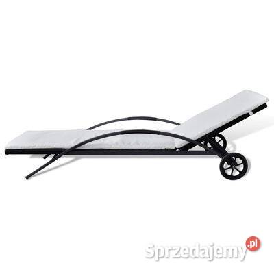vidaXL Leżak z poduszką i kółkami polirattan Leżaki i leżanki mazowieckie Warszawa