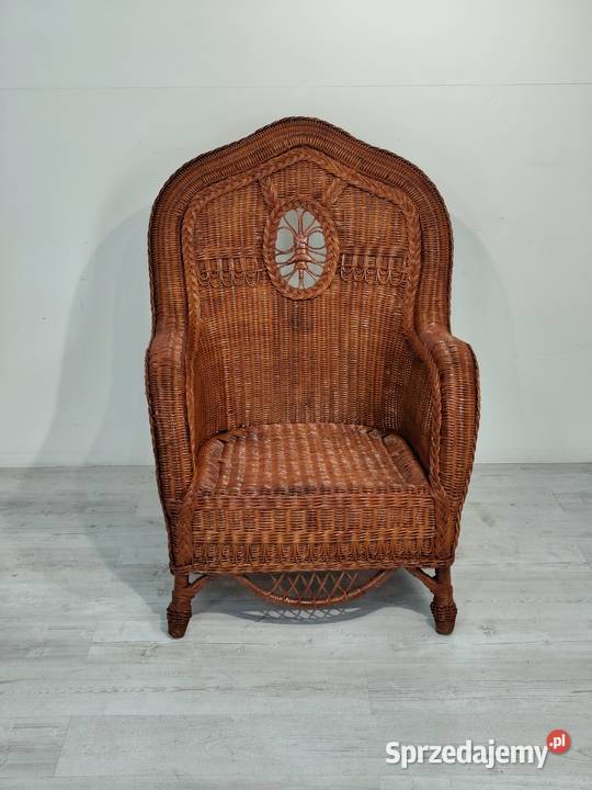 Unikatowy Fotel Wiklinowy Rattanowy Styl Vintage Fotele sprzedam