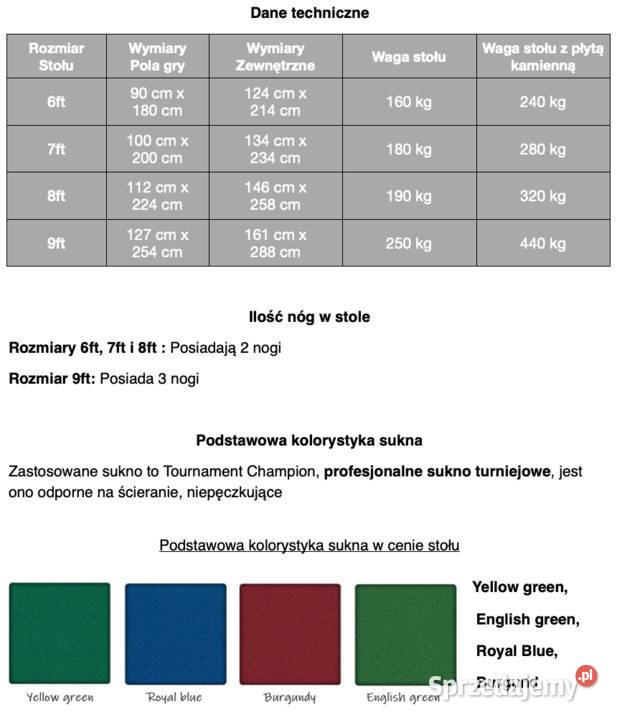 stół bilardowy Wiktor 6 ft na żetony Rzeszów
