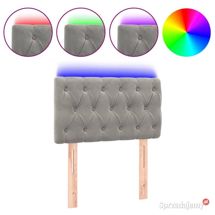 Zagłówek do łóżka z LED jasnoszary 80x7x7888 Meble Warszawa sprzedam